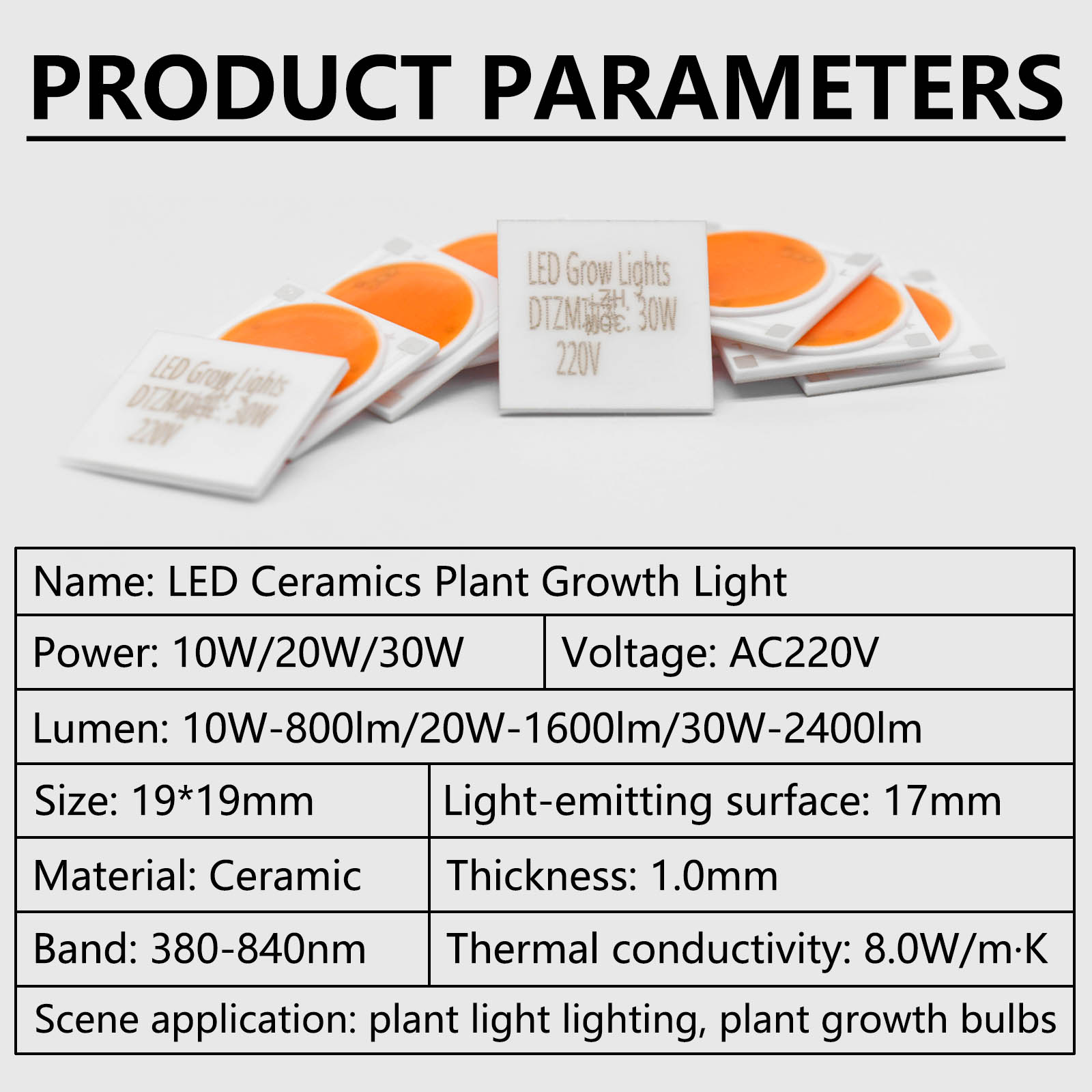 5pcs Ceramics Base LED COB Chi - Plant Grow Light Full Spectrum review and price