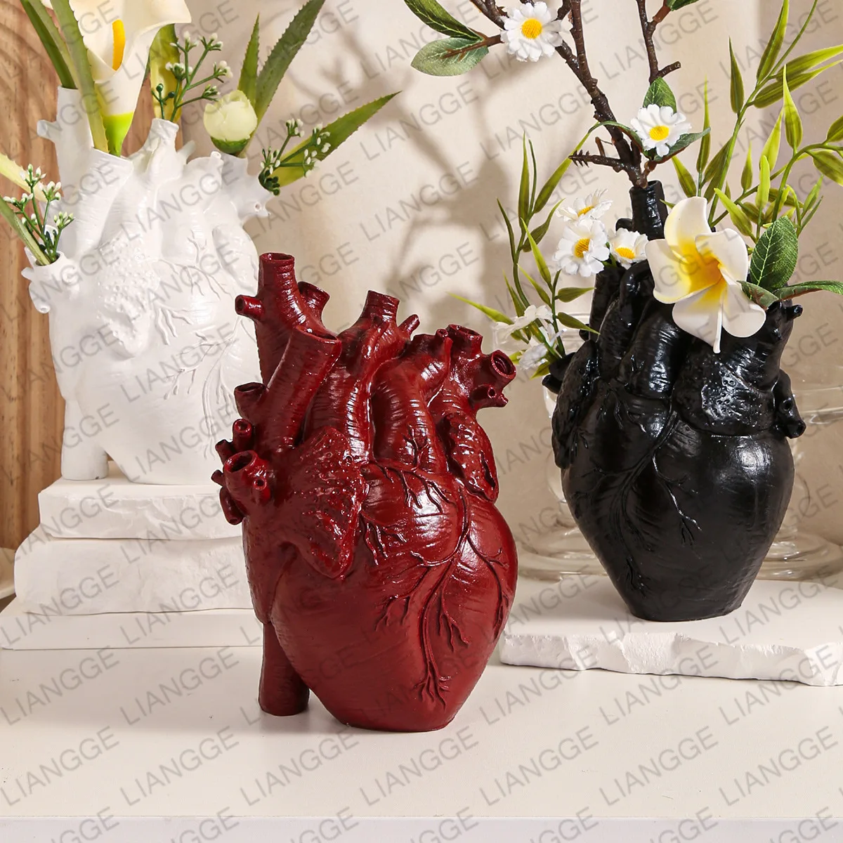 Heart Shaped Resin Vase Anatom - Hydroponic Grow Pod review and price