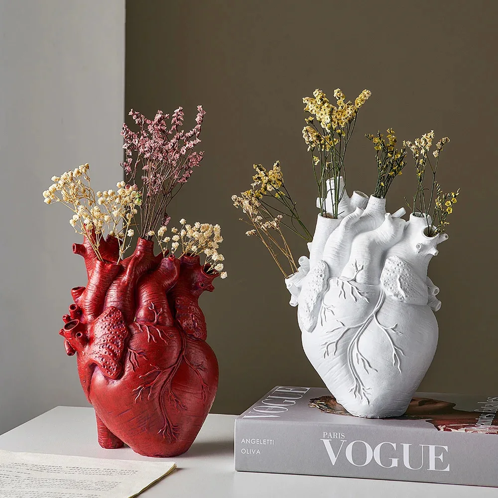 Heart Shaped Resin Vase Anatom - Hydroponic Grow Pod review and price