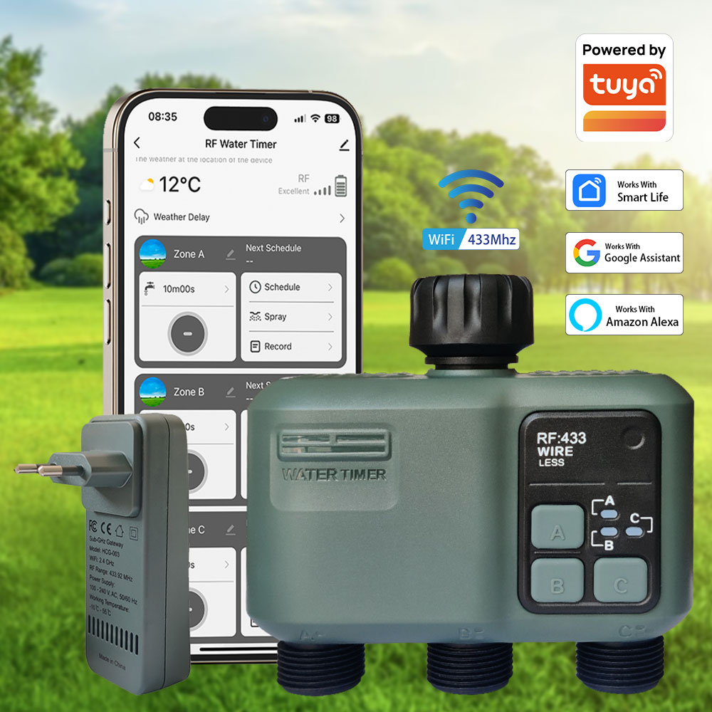 Tuya Wifi+RF433 3-outlet Water - Smart Garden Kit review and price